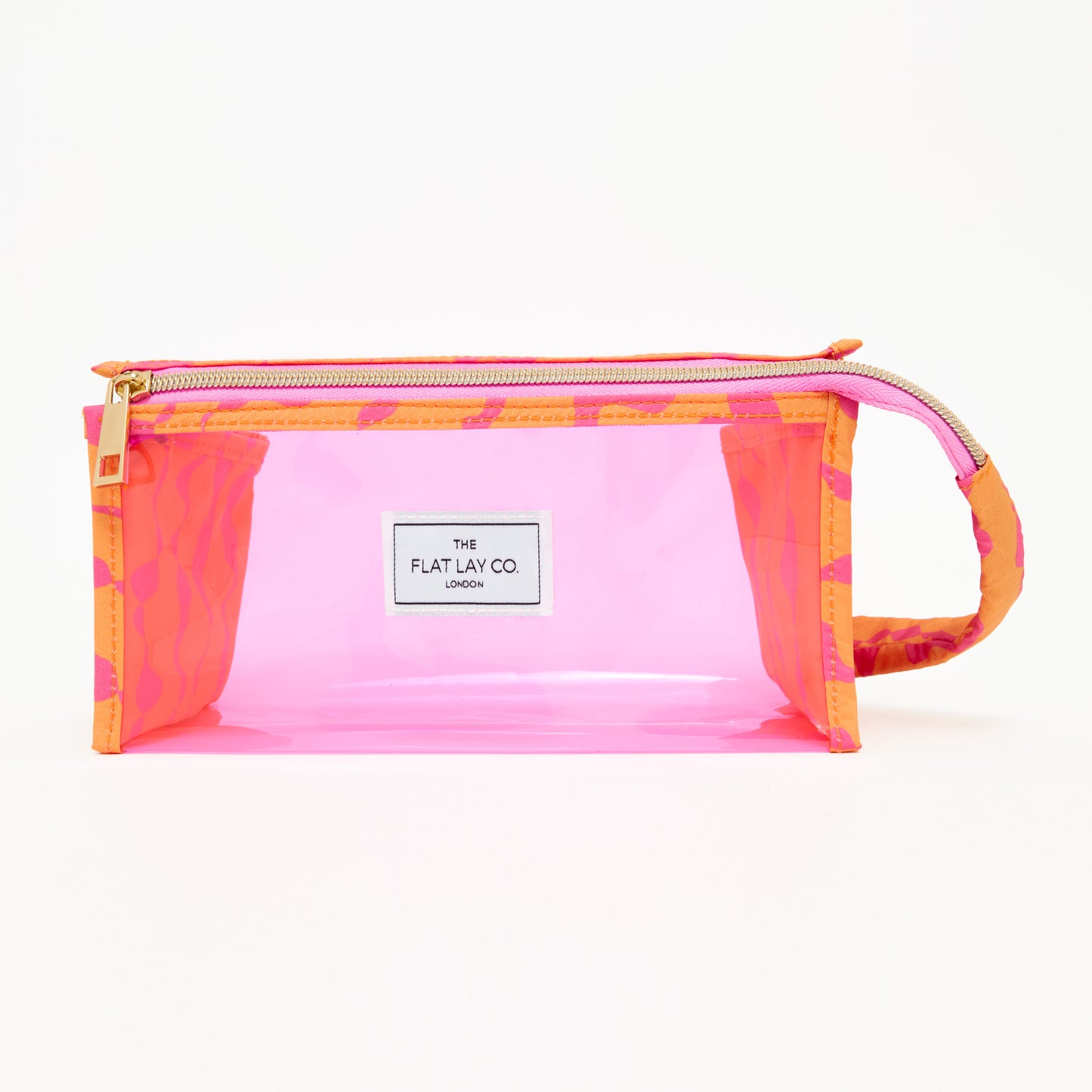 Orange Squiggle Jelly Flat Lay Makeup Box Bag