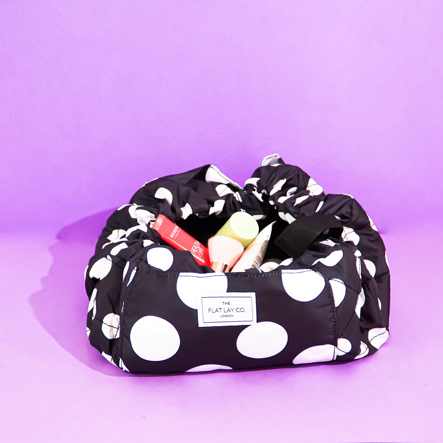 Double Spots Drawstring Flat Lay Makeup Bag