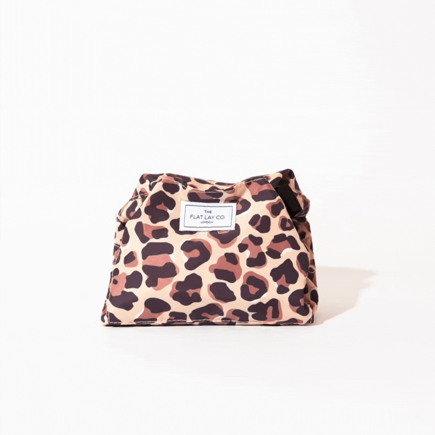 Leopard Drawstring Flat Lay Makeup Bag