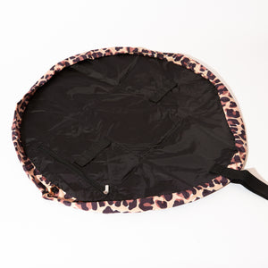 Drawstring Flat Lay Makeup Bag - Leopard Print