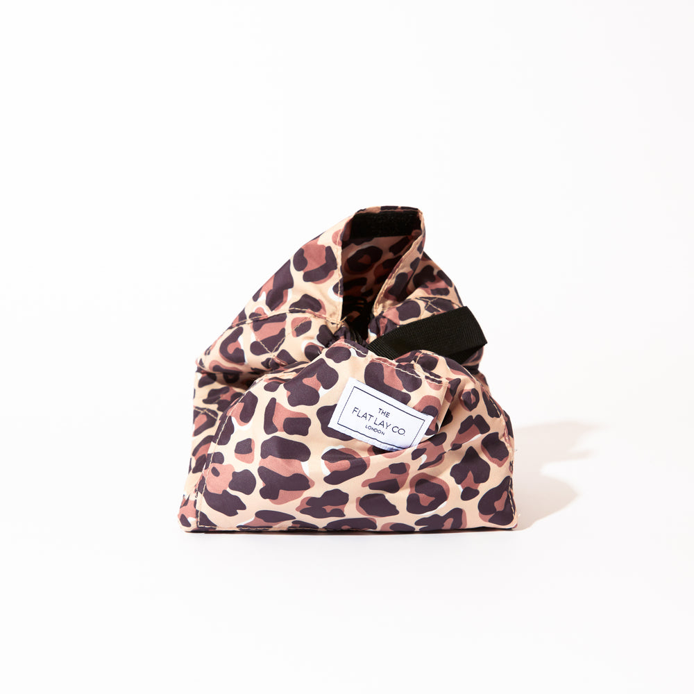 Drawstring & Pinsel-Case Set - Leopardenmuster