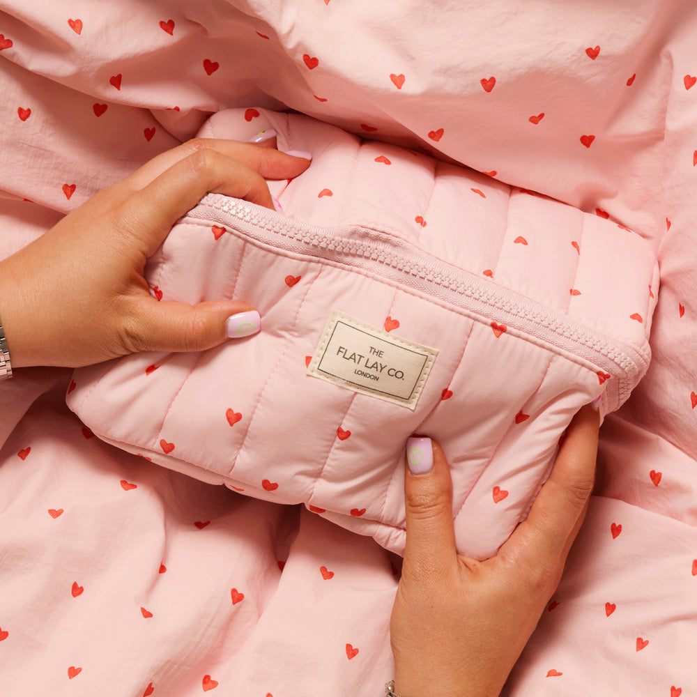 Marshmallow Kosmetiktasche - Pinke Herzen