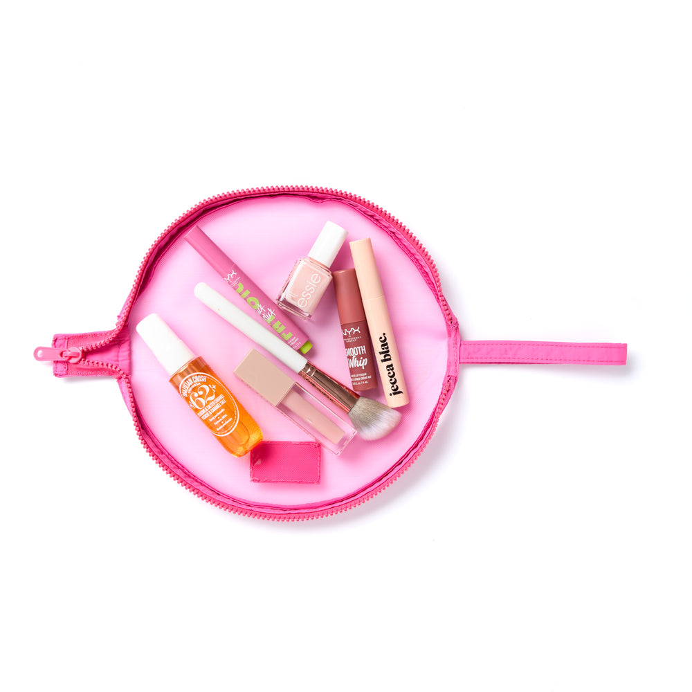 Pinkes Mesh Schminktäschchen-2er-Set