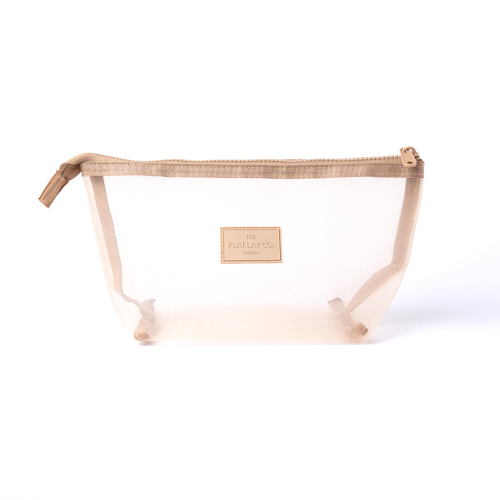 Taupe Mesh Essential Makeup Pouch