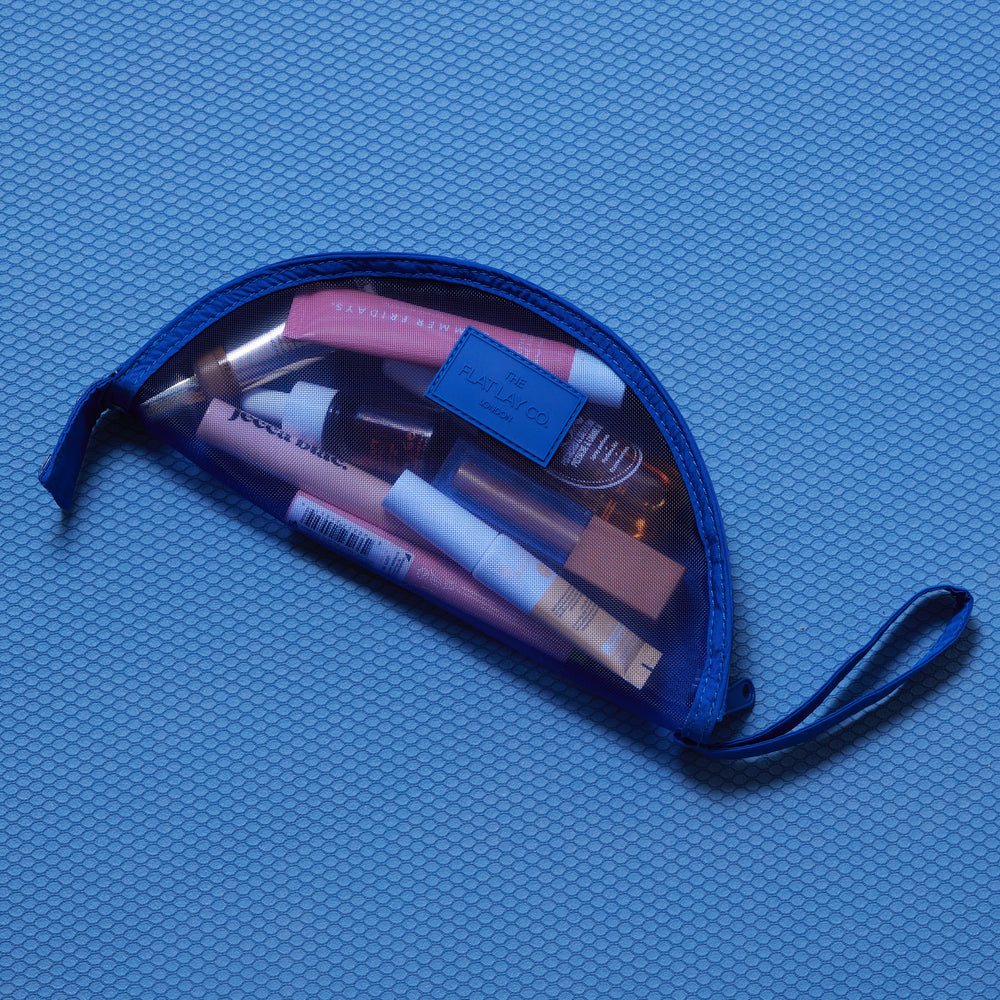 Blaues Mesh Schminktäschchen-2er-Set
