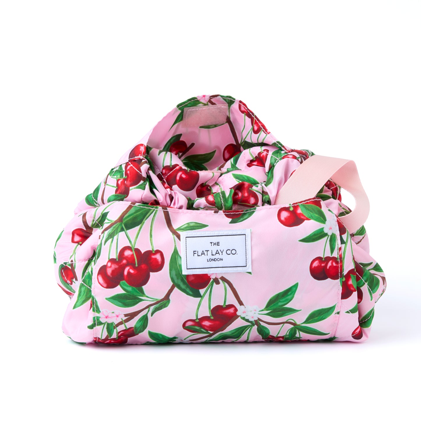 Drawstring Flat Lay Makeup Bag - Cherries