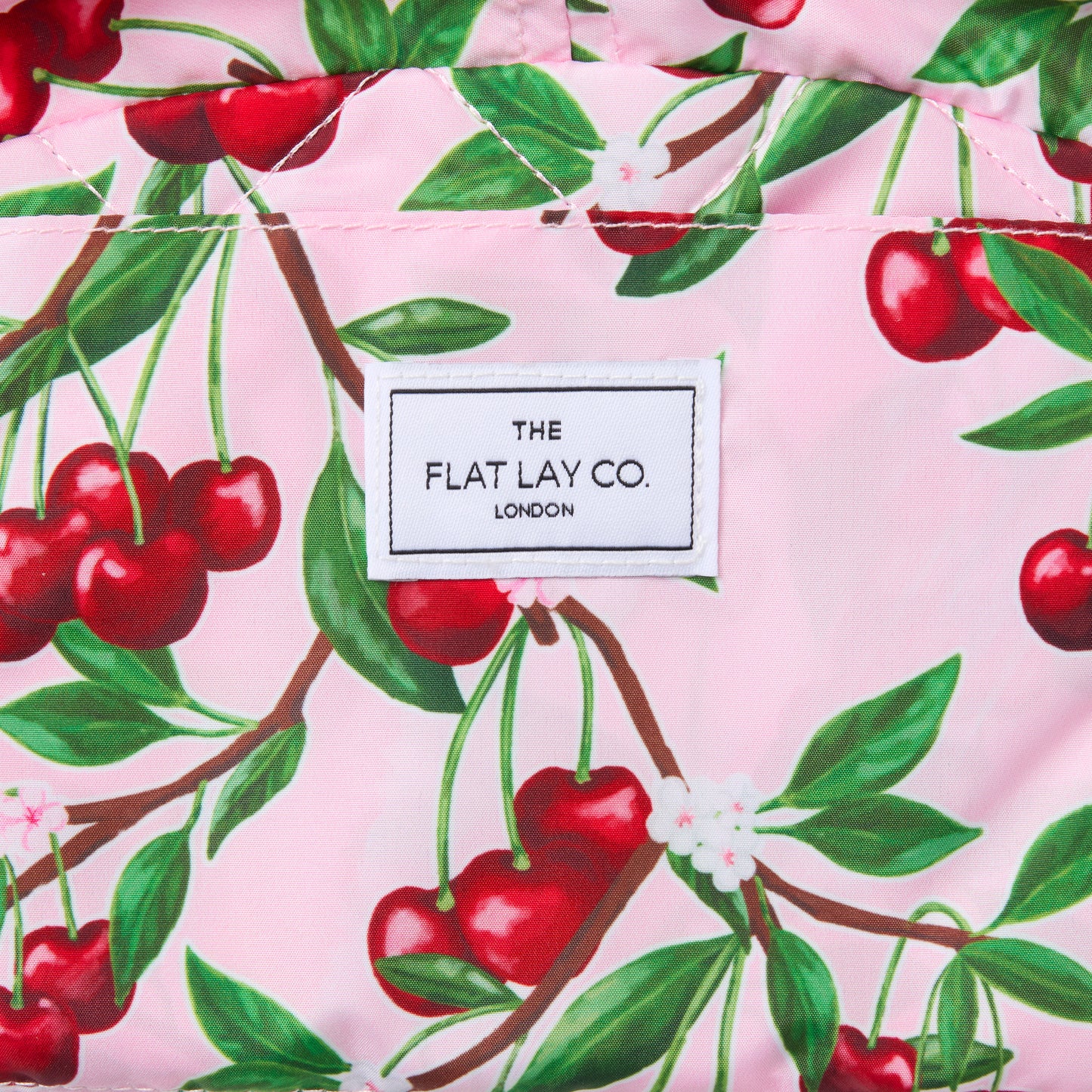 Drawstring Flat Lay Makeup Bag - Cherries