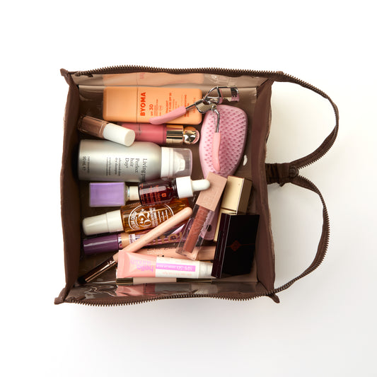 Jelly Flat Lay Makeup Box Bag - Espresso