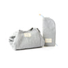 Drawstring & Brush Case Bundle - Cotton Grey Ribbed