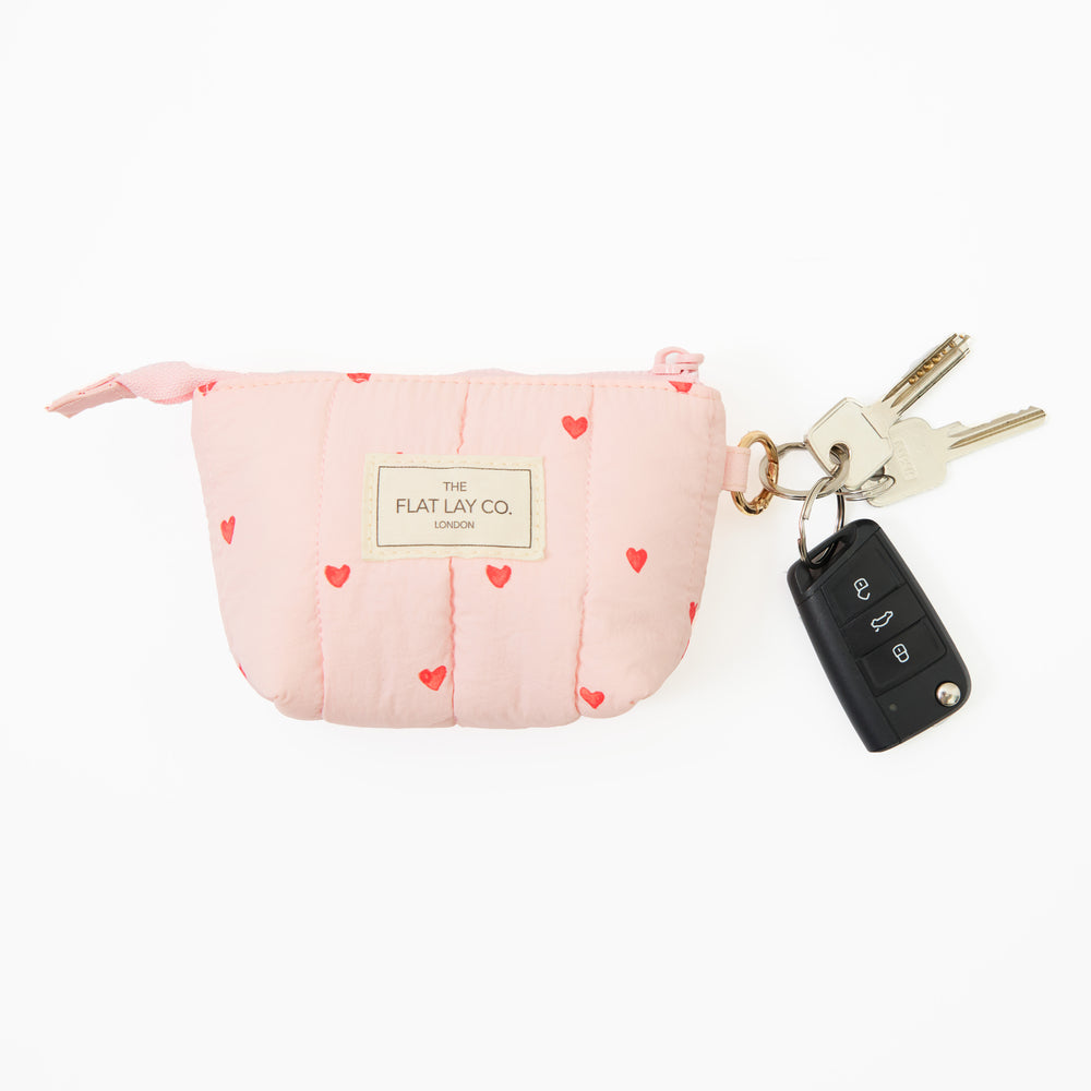 Mini Keyring Täschchen - Pinke Herzen