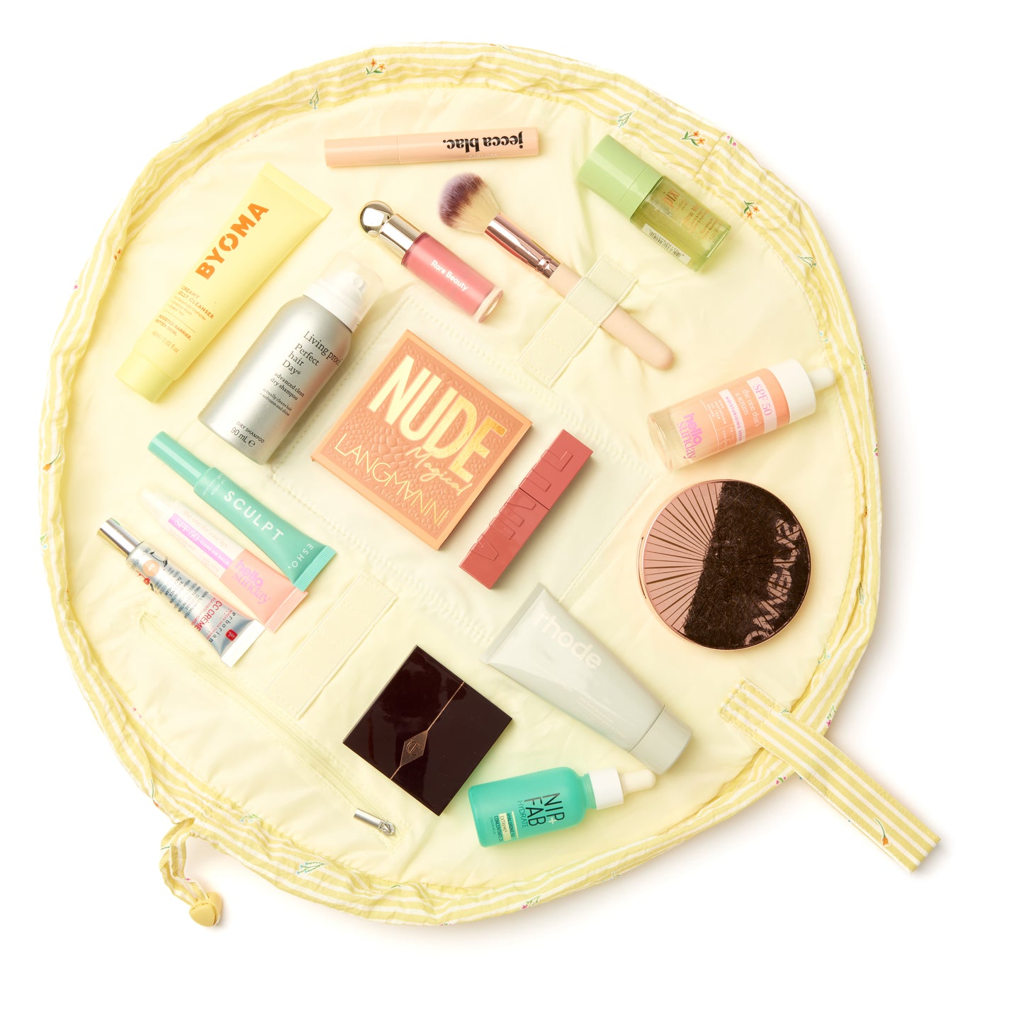 Parachute Drawstring Flat Lay Makeup Bag - Flora