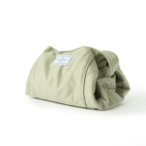Drawstring Flat Lay Makeup Bag - Sage Green Velvet