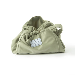 Drawstring Flat Lay Makeup Bag - Sage Green Velvet