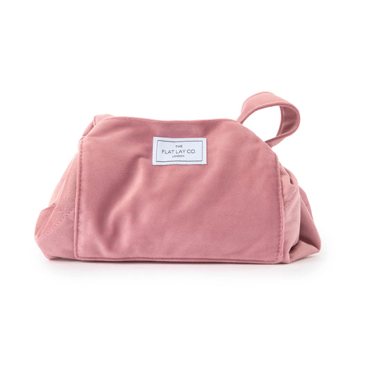 Drawstring Kosmetiktasche - Rosa Samt