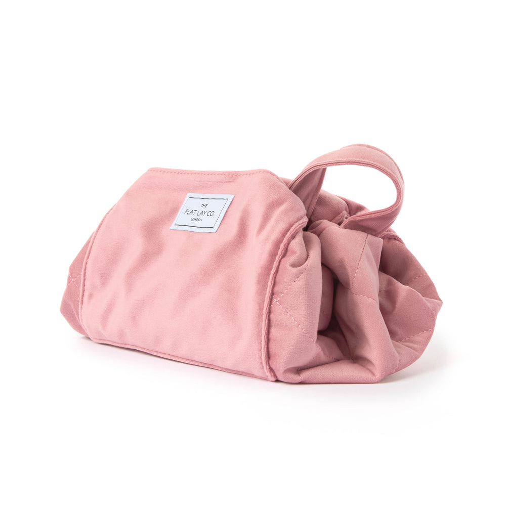 Drawstring Kosmetiktasche - Rosa Samt