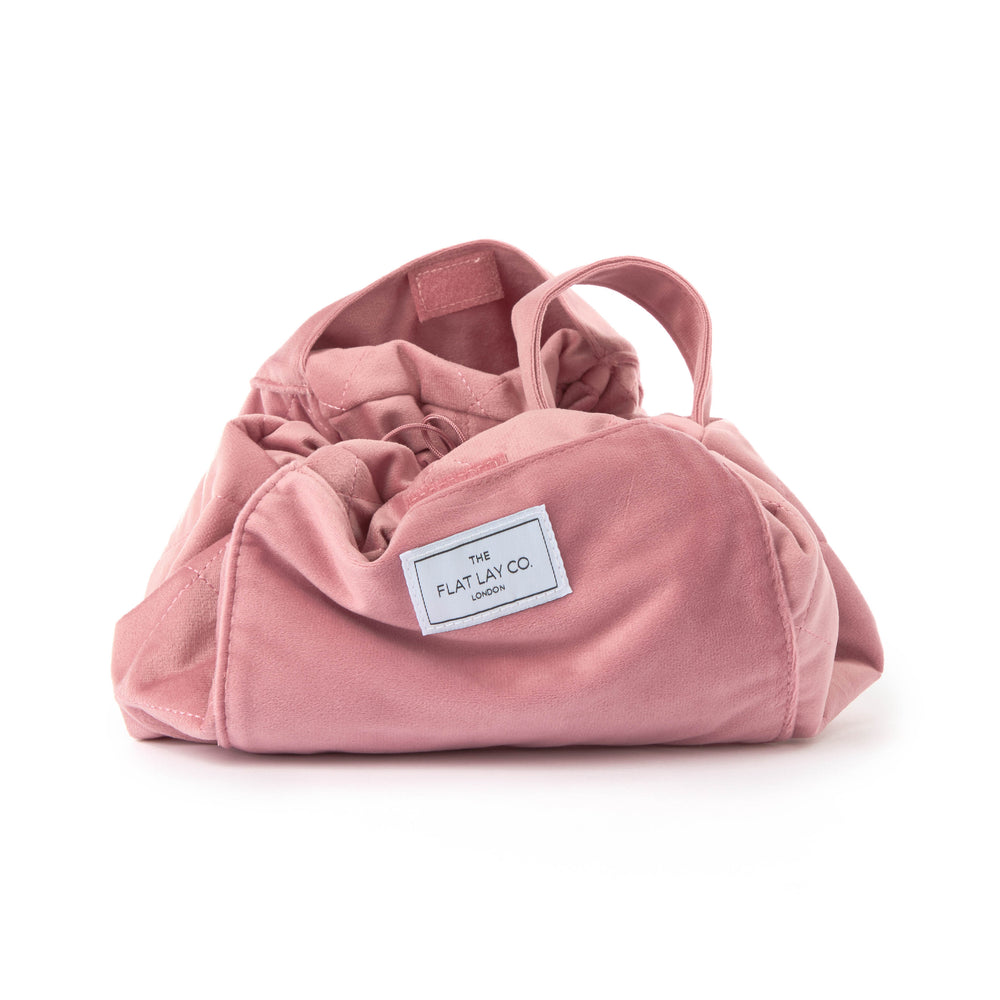 Drawstring & Pinsel-Case Set - Rosa Samt