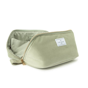 Box-Form Kosmetiktasche - Salbeigrüner Samt