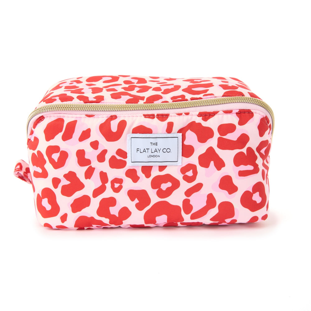 Box Bag & Pinsel-Case Set - Rosa Leo-Muster