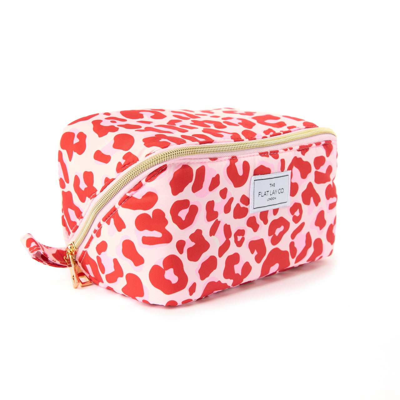 Box-Form Kosmetiktasche - Rosa Leo-Muster