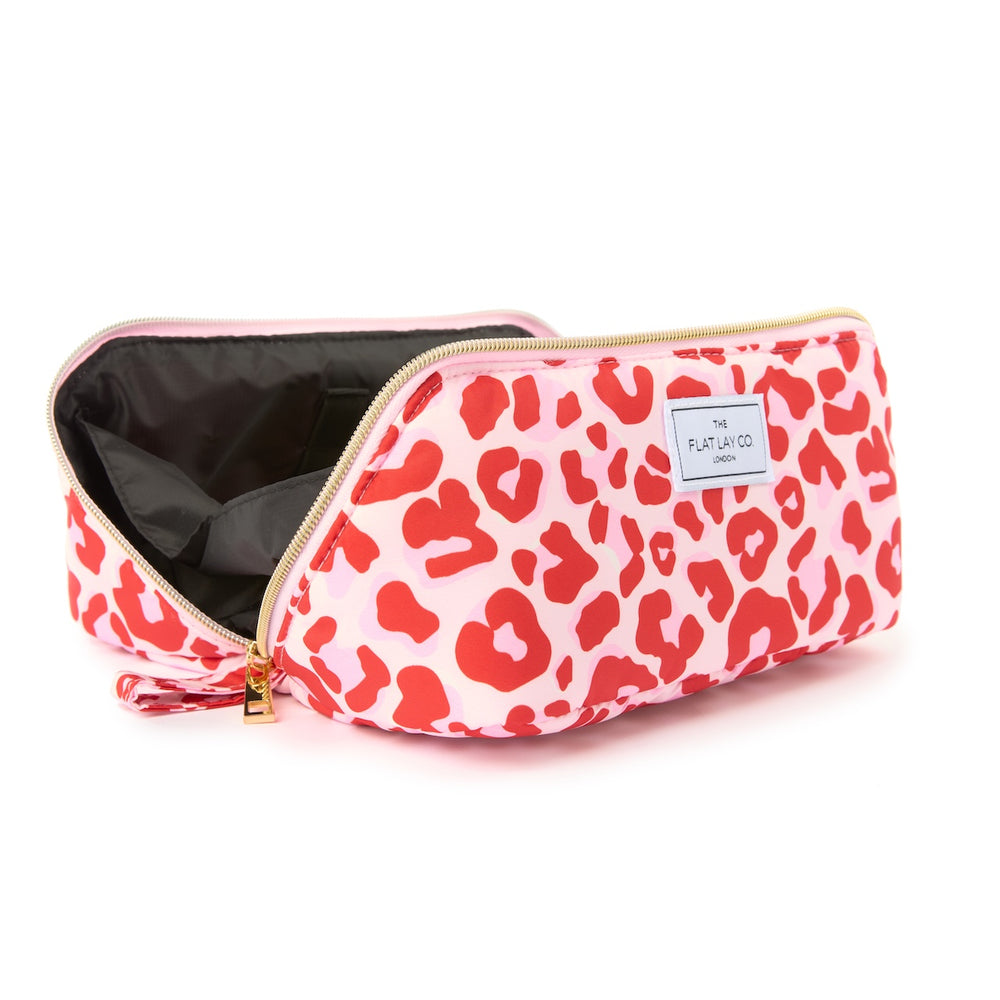 Box Bag & Pinsel-Case Set - Rosa Leo-Muster