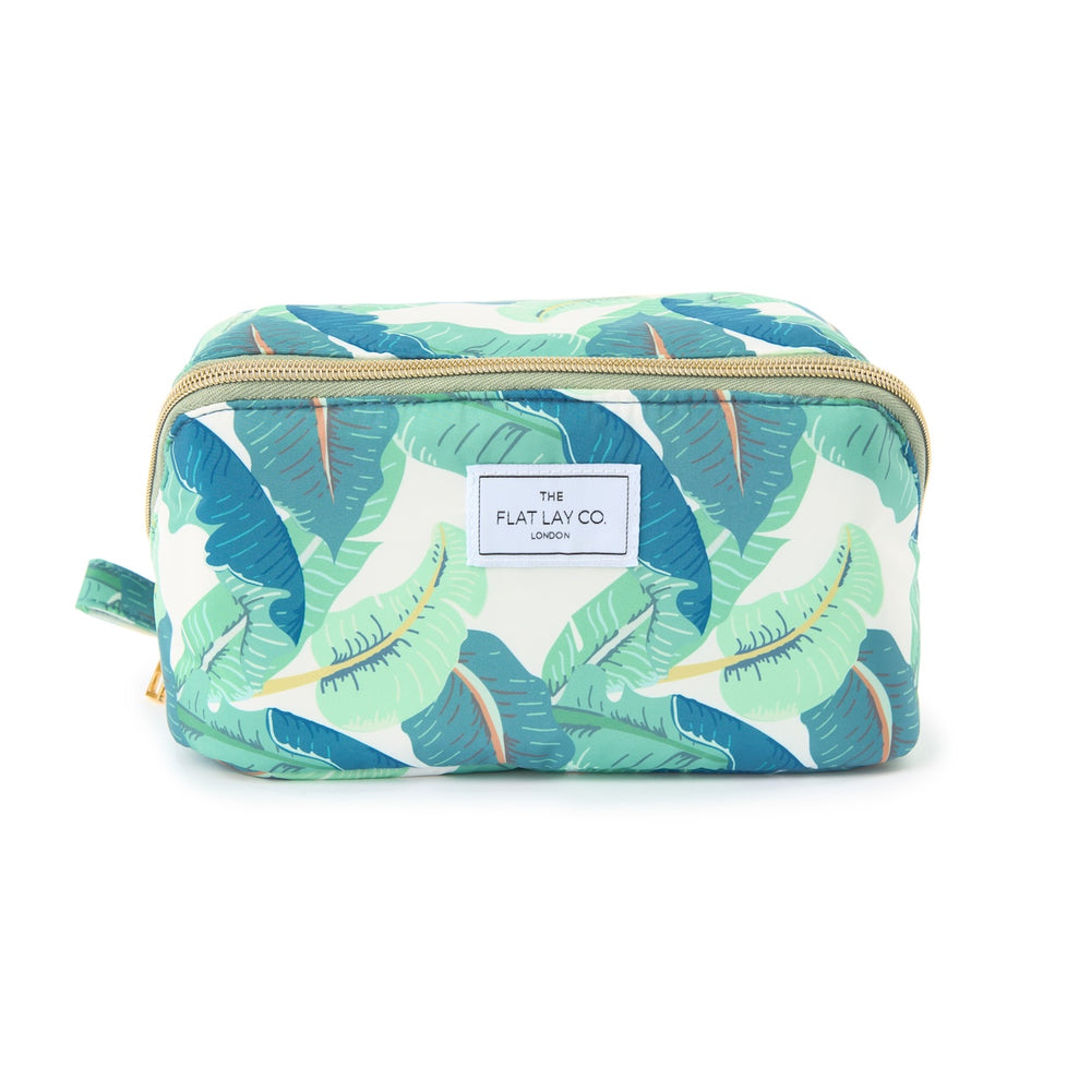 Box-Form Kosmetiktasche - Tropische Blätter