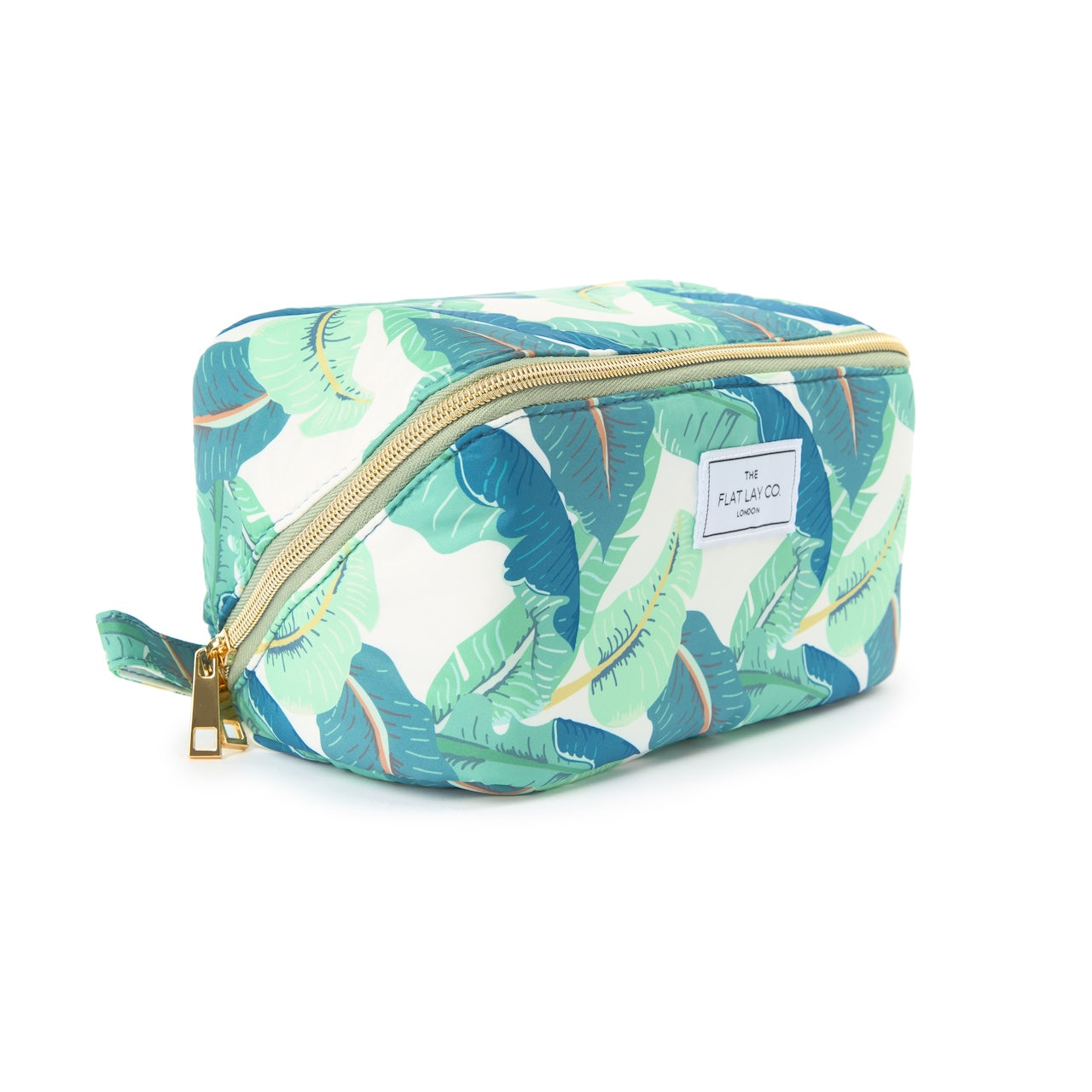 Box-Form Kosmetiktasche - Tropische Blätter