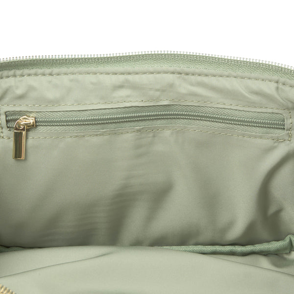 Box-Form Kosmetiktasche - Salbeigrüner Samt