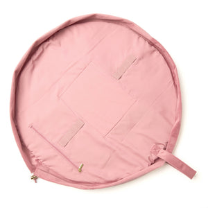 Drawstring Flat Lay Makeup Bag - Pink Velvet