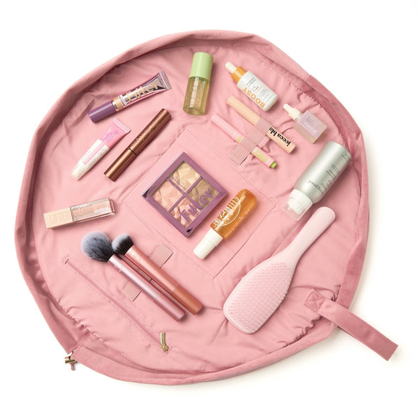 Drawstring & Pinsel-Case Set - Rosa Samt