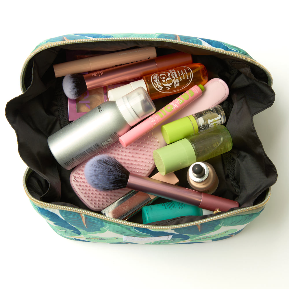 Box Bag & Pinsel-Case Set - Tropische Blätter