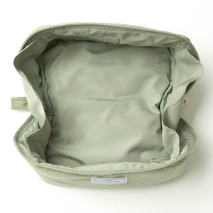 Box-Form Kosmetiktasche - Salbeigrüner Samt