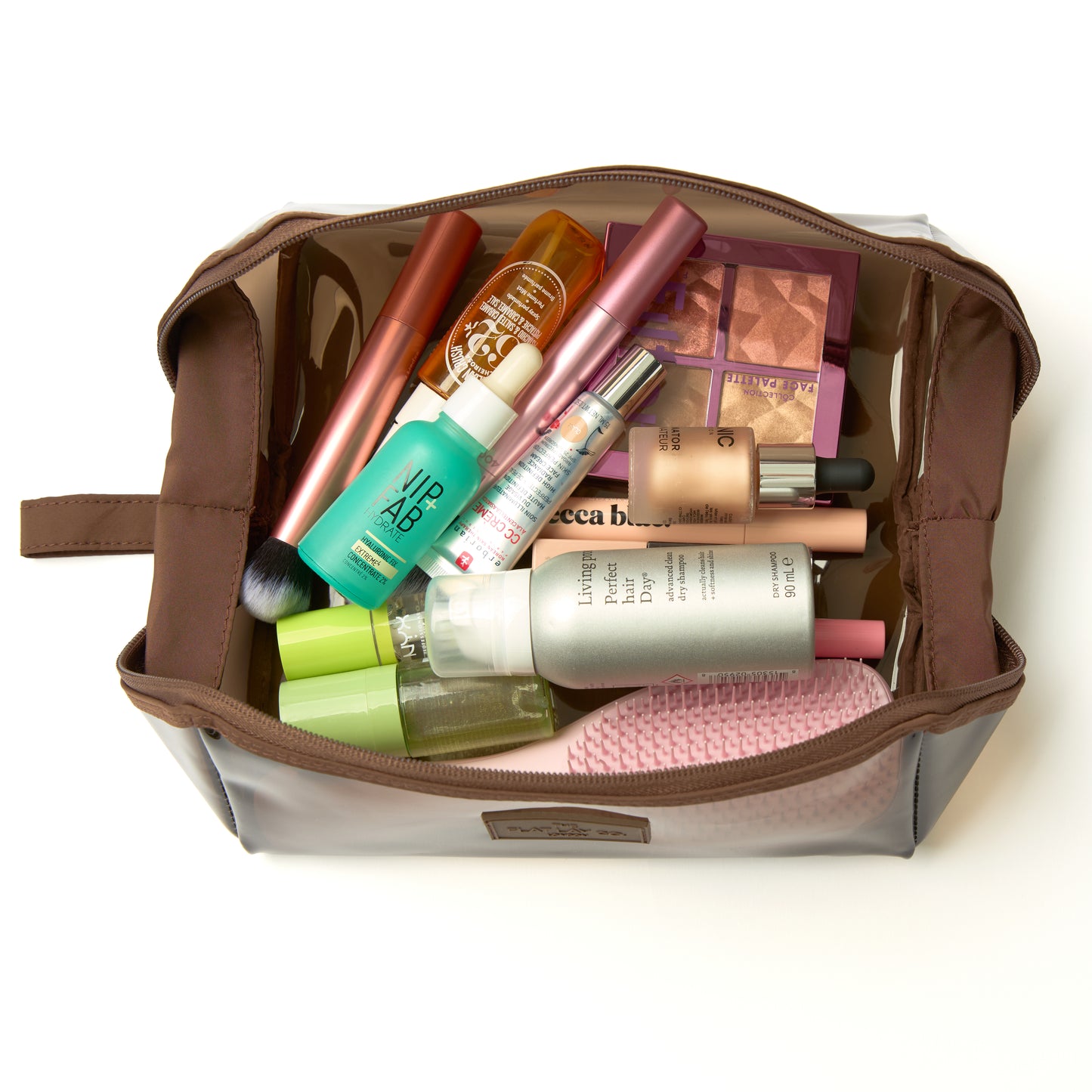 Jelly Flat Lay Makeup Box Bag - Espresso