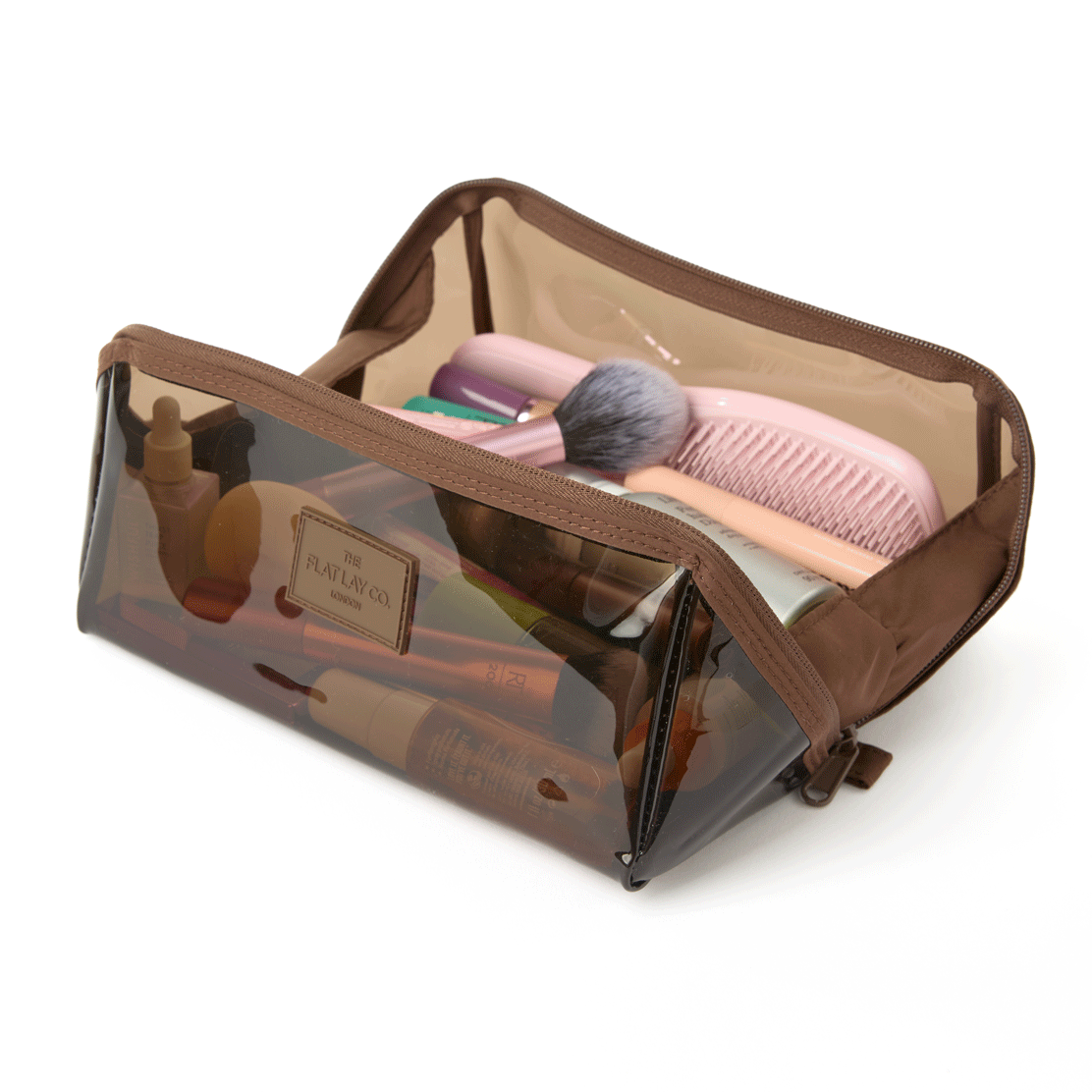 Jelly Flat Lay Makeup Box Bag - Espresso
