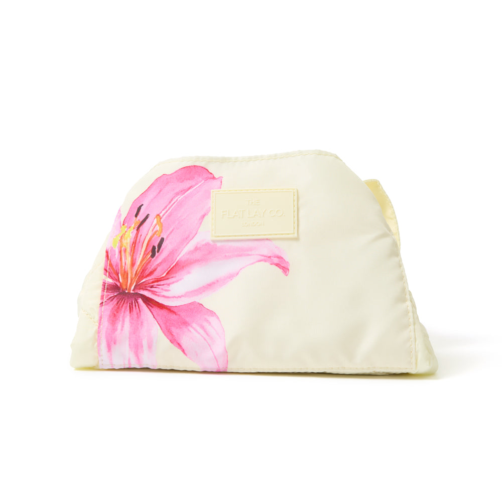 Drawstring Kosmetiktasche - Pinke Lilie