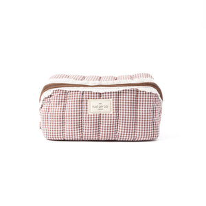 Marshmallow Box Bag & Brush Case Bundle - Mocha Gingham