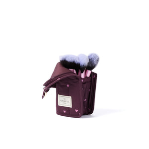 Padded Standing Makeup Brush Case - Chocolate Plum Hearts