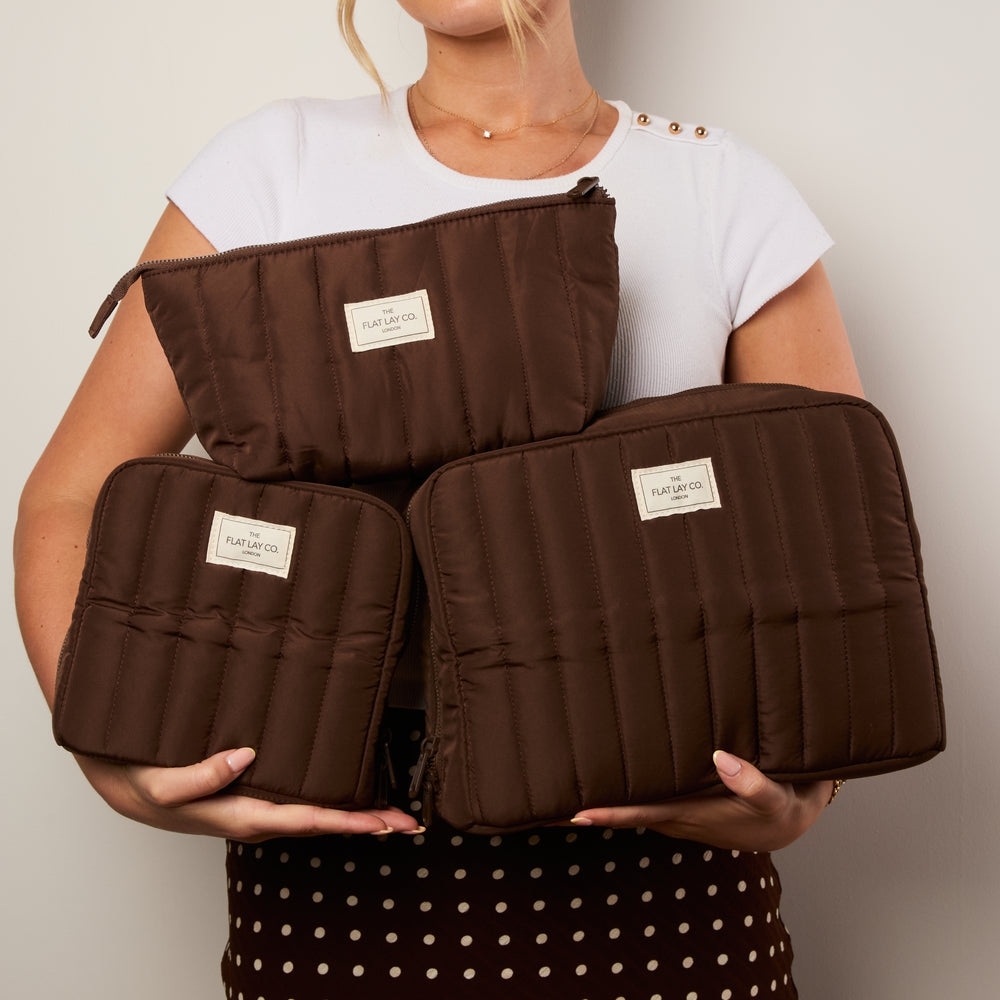 Padded Essential Makeup Pouch - Espresso