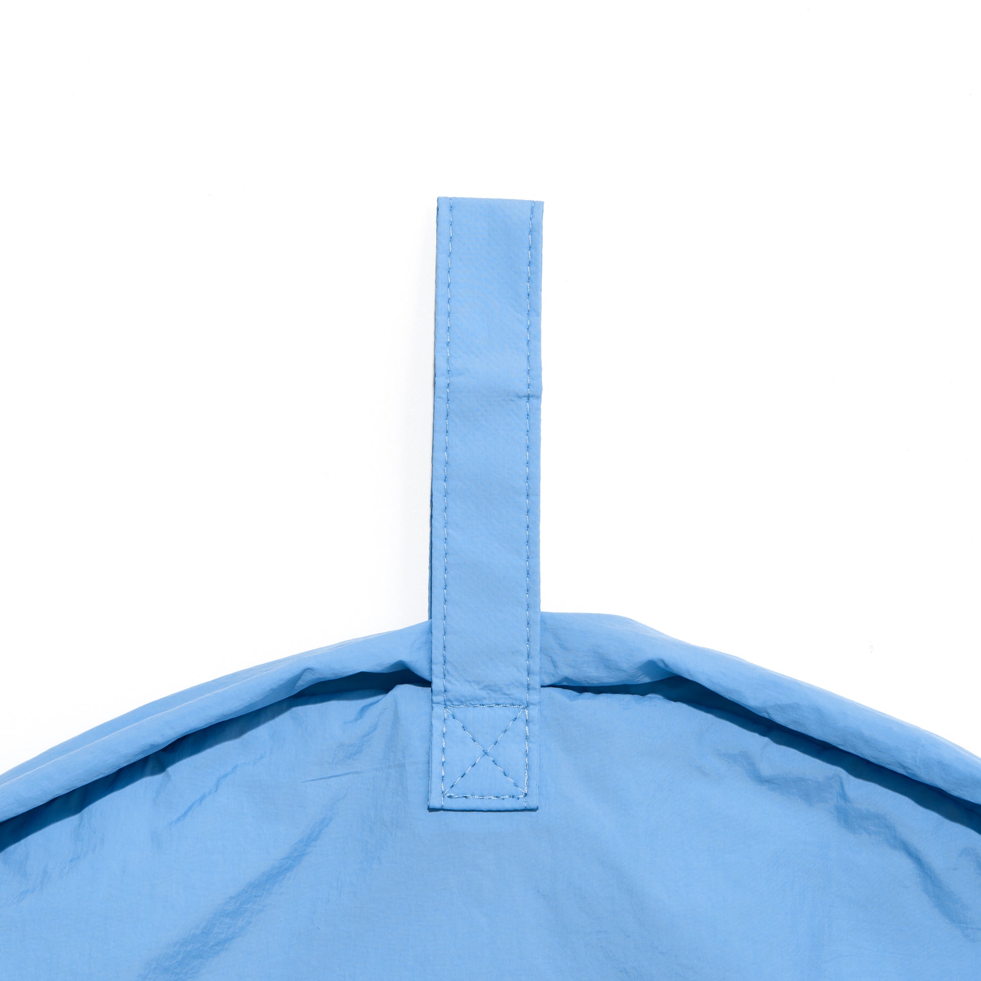Blue Parachute Drawstring Flat Lay Makeup Bag