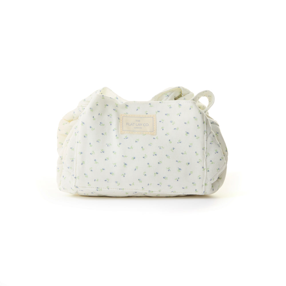 Drawstring Kosmetiktasche - Baumwolle mit zartem Blumenmuster
