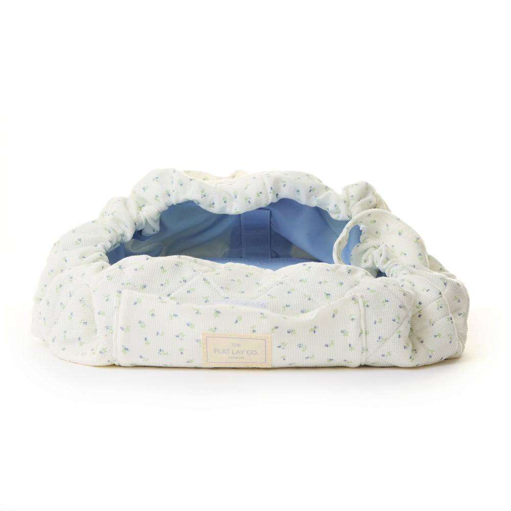 Drawstring Kosmetiktasche - Baumwolle mit zartem Blumenmuster
