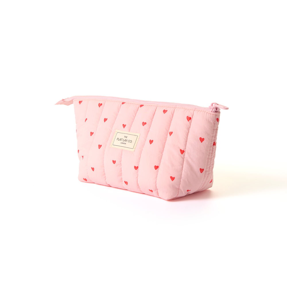 Padded Essential Pouch & Mini Keyring Bundle - Pinke Herzen