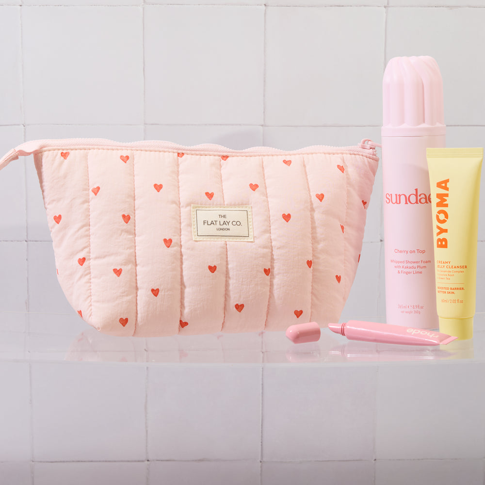 Padded Essential Schminktäschchen - Pinke Herzen