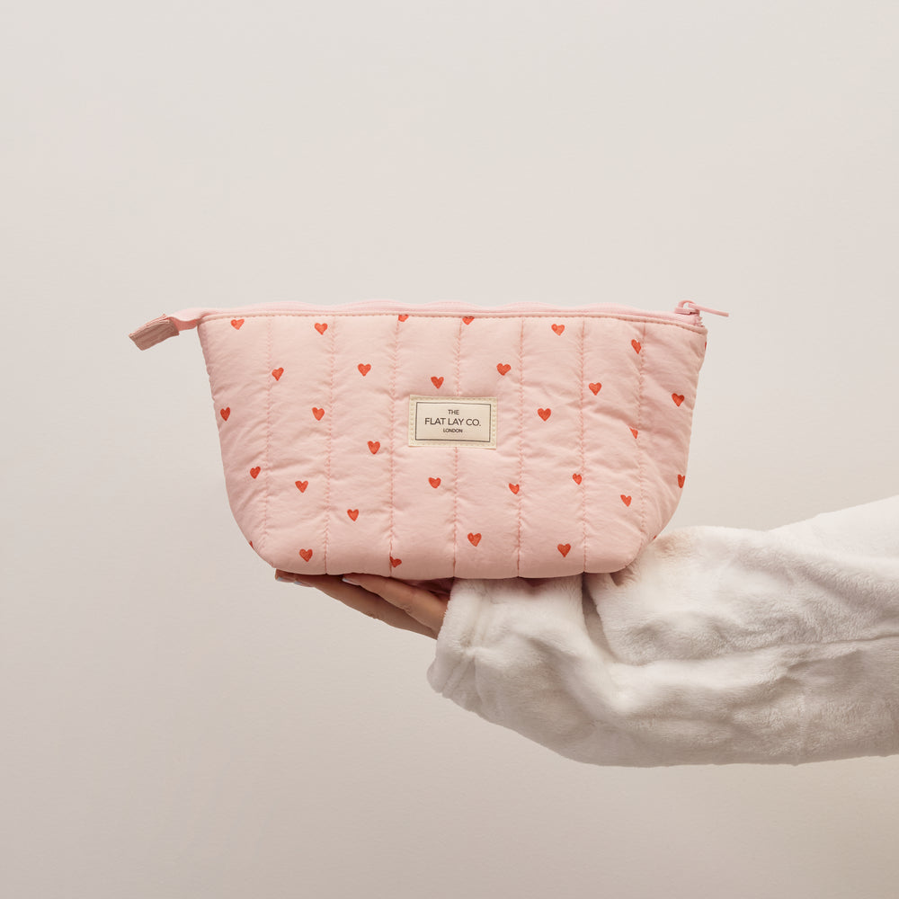 Padded Essential Schminktäschchen - Pinke Herzen