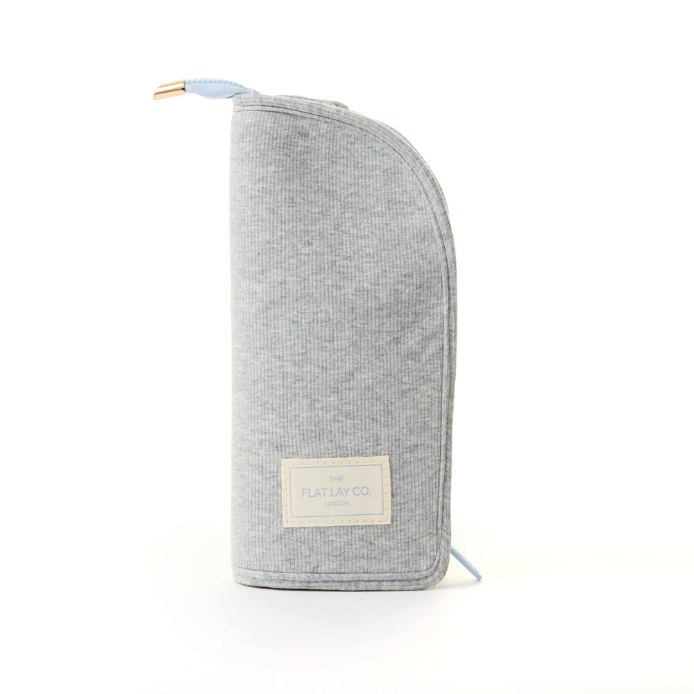 Pinsel-Etui - Graue gerippte Baumwolle