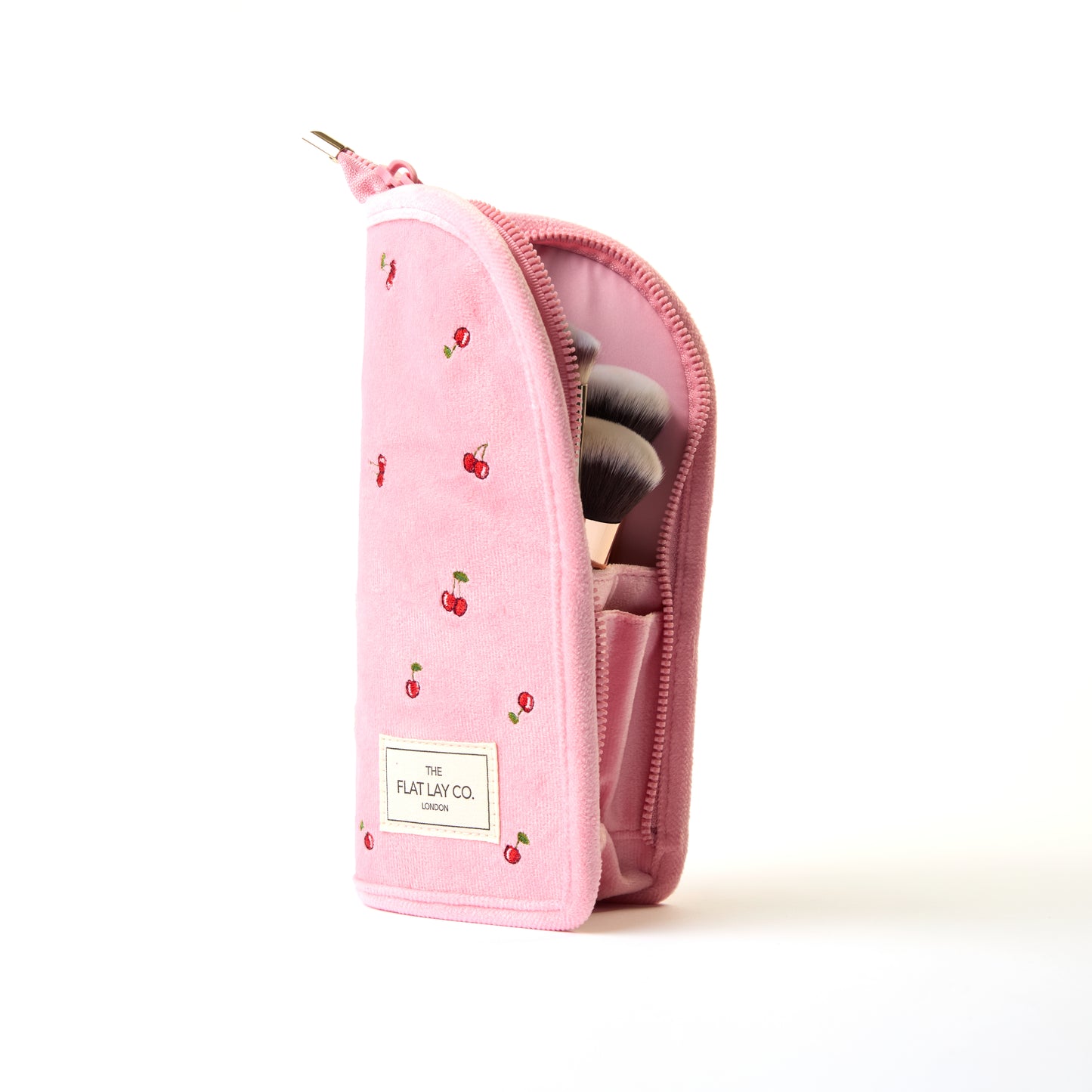 Pinsel-Etui - Rosa Ditsy-Kirsch Samt