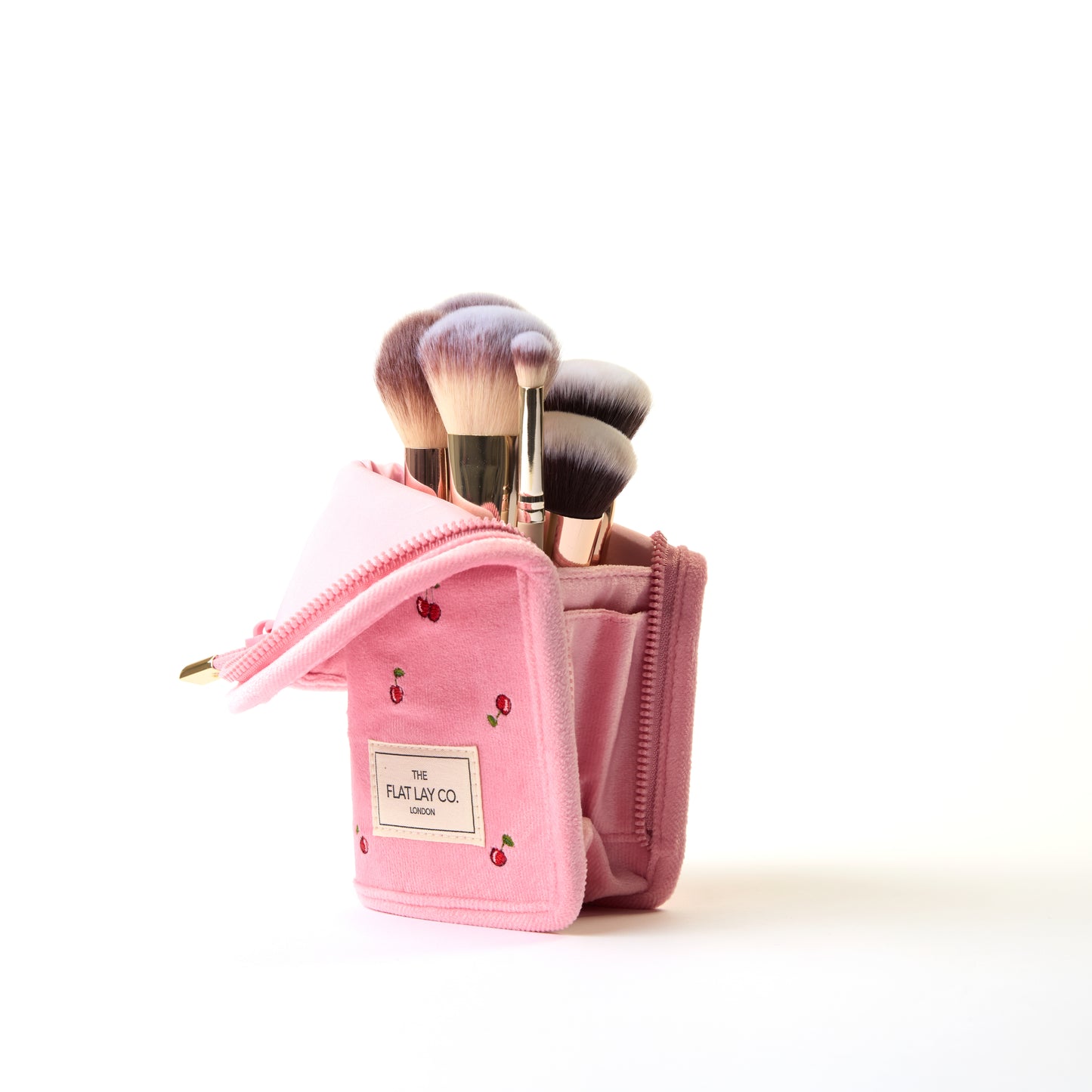 Pinsel-Etui - Rosa Ditsy-Kirsch Samt