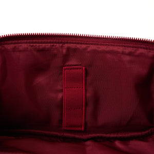 Box-Form Kosmetiktasche - Bordeaux Ditsy-Rosen Samt