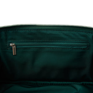 Box-Form Kosmetiktasche - Bestickter Blätter-Samt