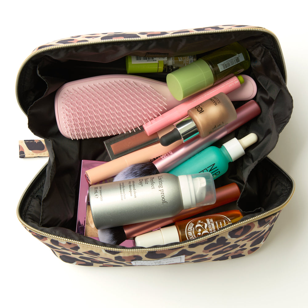 Box Bag & Pinsel-Case Set - Leopardenmuster