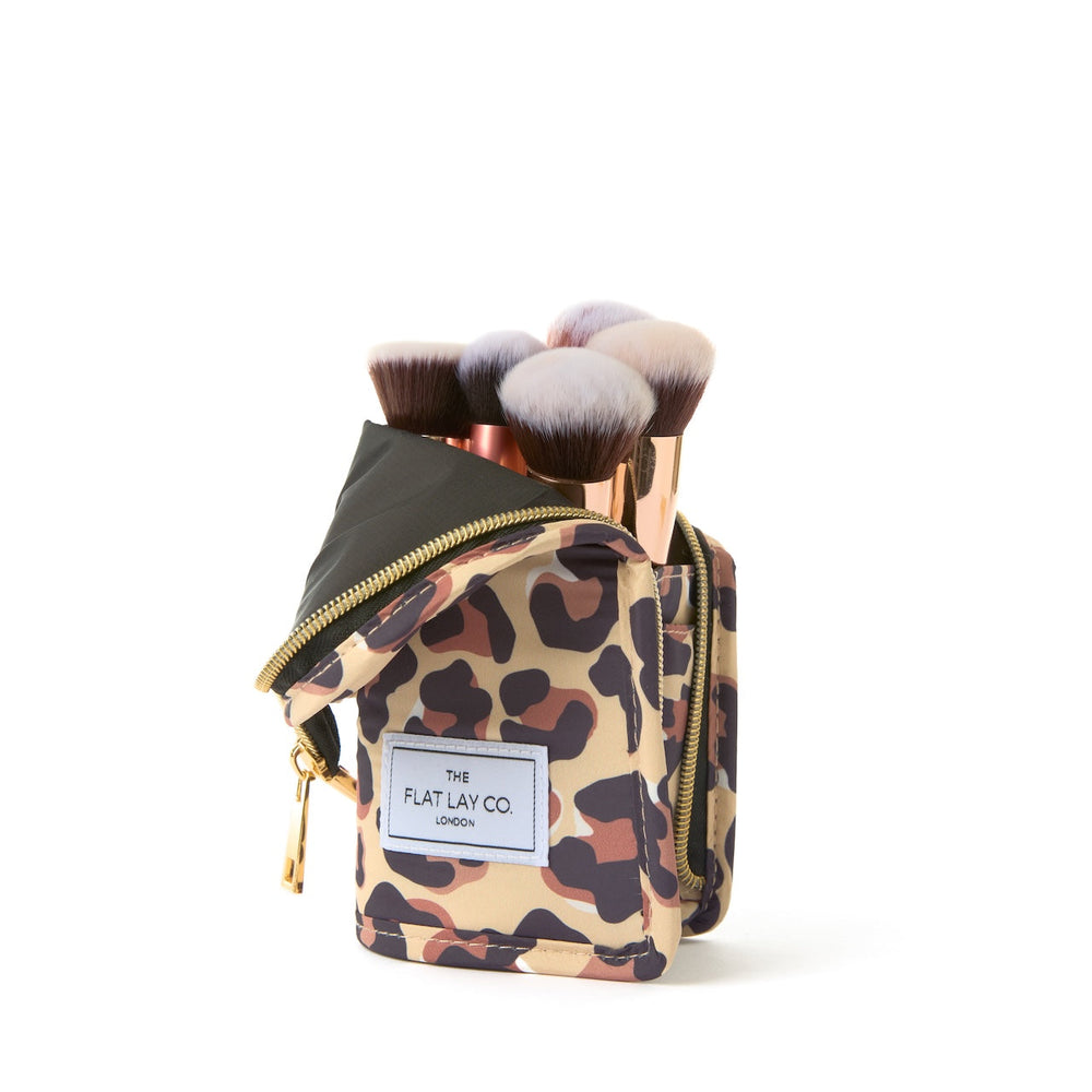 Box Bag & Pinsel-Case Set - Leopardenmuster
